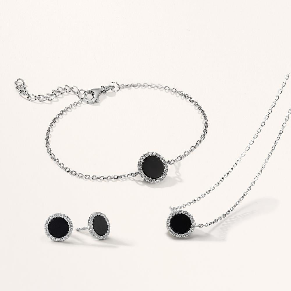 Bracciale Argento Onice rodiato
