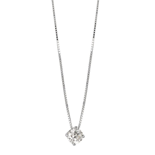Collana Oro bianco 750/18 carati Diamante 0.25 ct, w-si 42 cm Ø4 mm