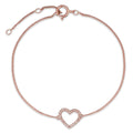 Armband 585/14 K Rotgold Diamanten 0.05 ct, w-si Herz verstellbar