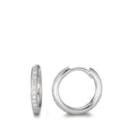 Klappcreolen 750/18 K Weissgold Diamant 0.16 ct, 24 Steine, w-si