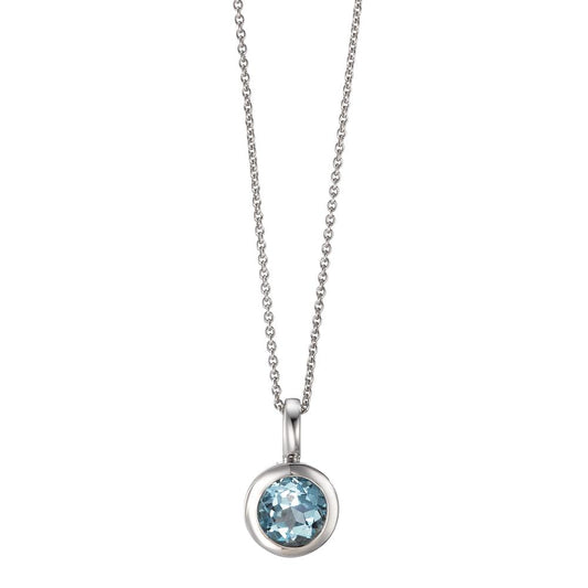 Collier 585/14 K Weissgold Topas 40-42 cm verstellbar Ø6.5 mm