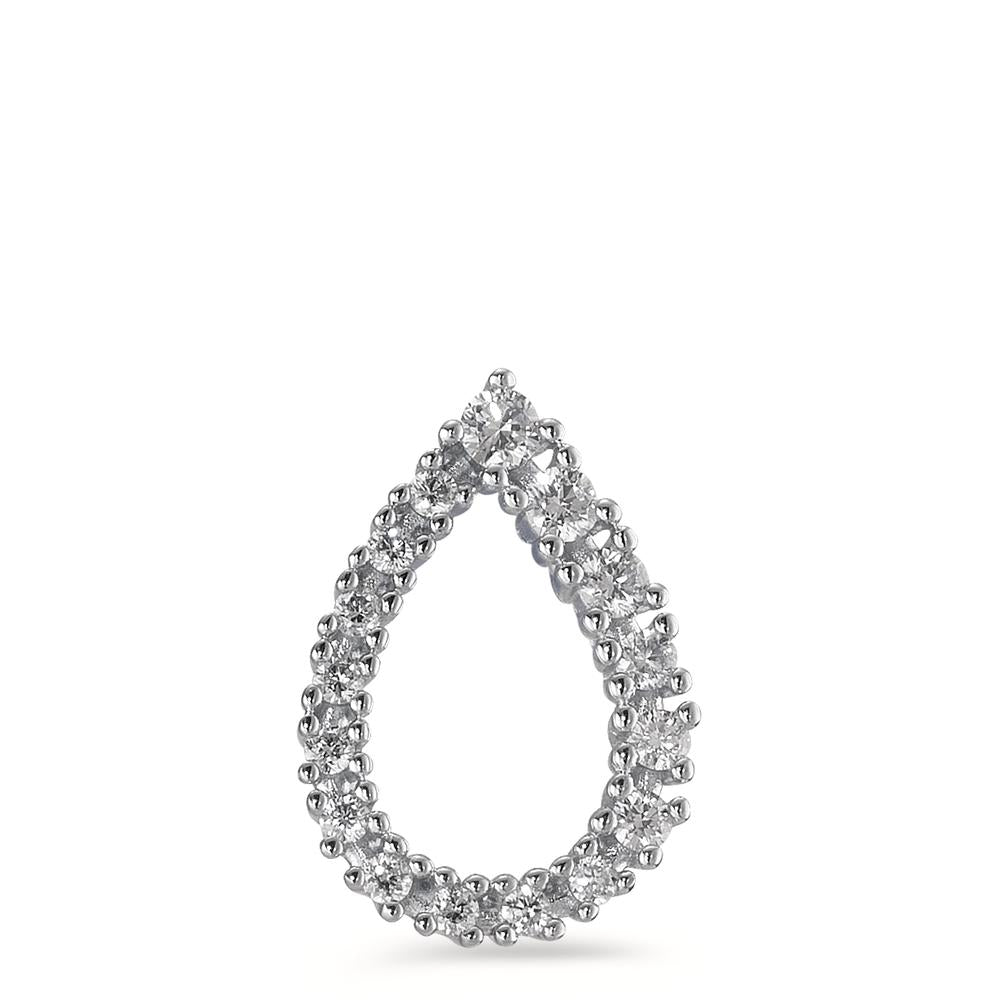 Pendentif Or blanc 18K Diamant 0.15 ct, 16 Pierres, brillant, w-si