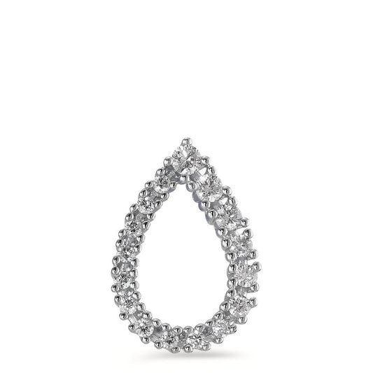 Pendentif Or blanc 18K Diamant 0.15 ct, 16 Pierres, brillant, w-si