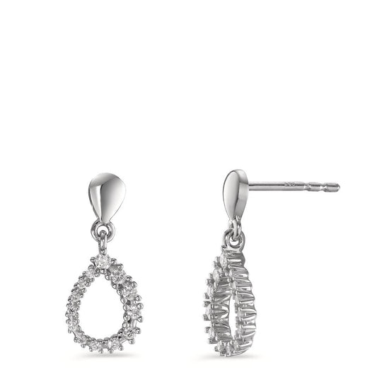 Pendant d'oreilles Or blanc 18K Diamant 0.19 ct, 26 Pierres, brillant, w-si