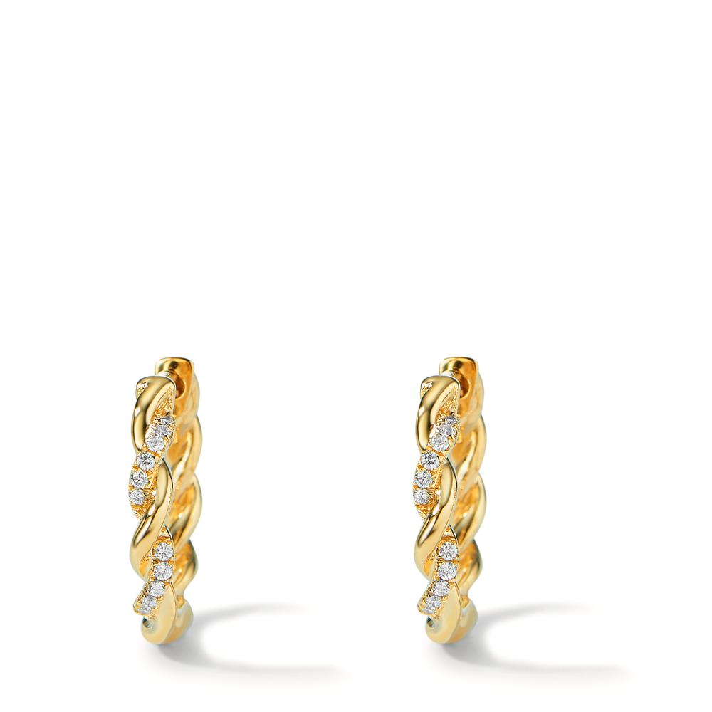 Orecchini circolari Oro giallo 750/18 carati Diamante 0.09 ct, 24 pietra, w-si
