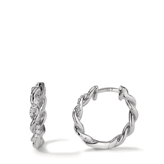 Orecchini circolari Oro bianco 750/18 carati Diamante 0.09 ct, 24 pietra, w-si