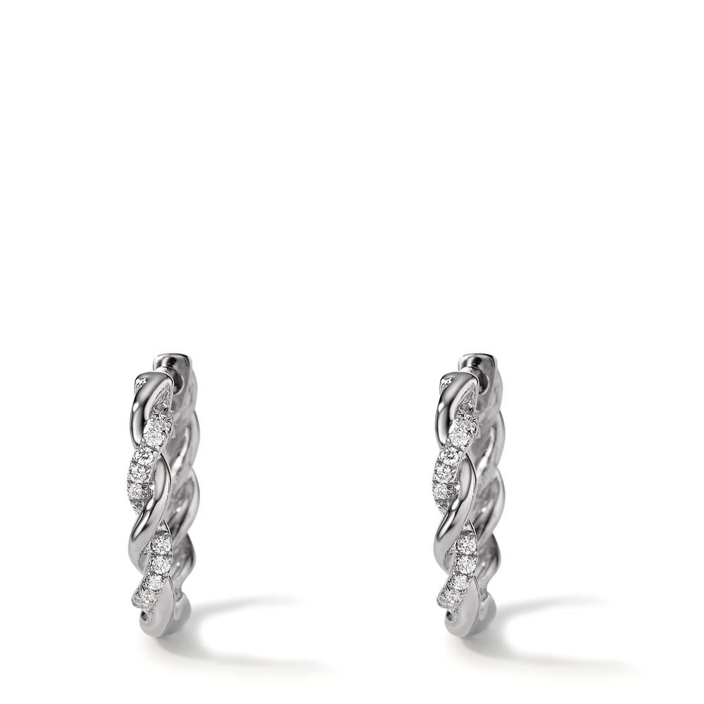 Orecchini circolari Oro bianco 750/18 carati Diamante 0.09 ct, 24 pietra, w-si