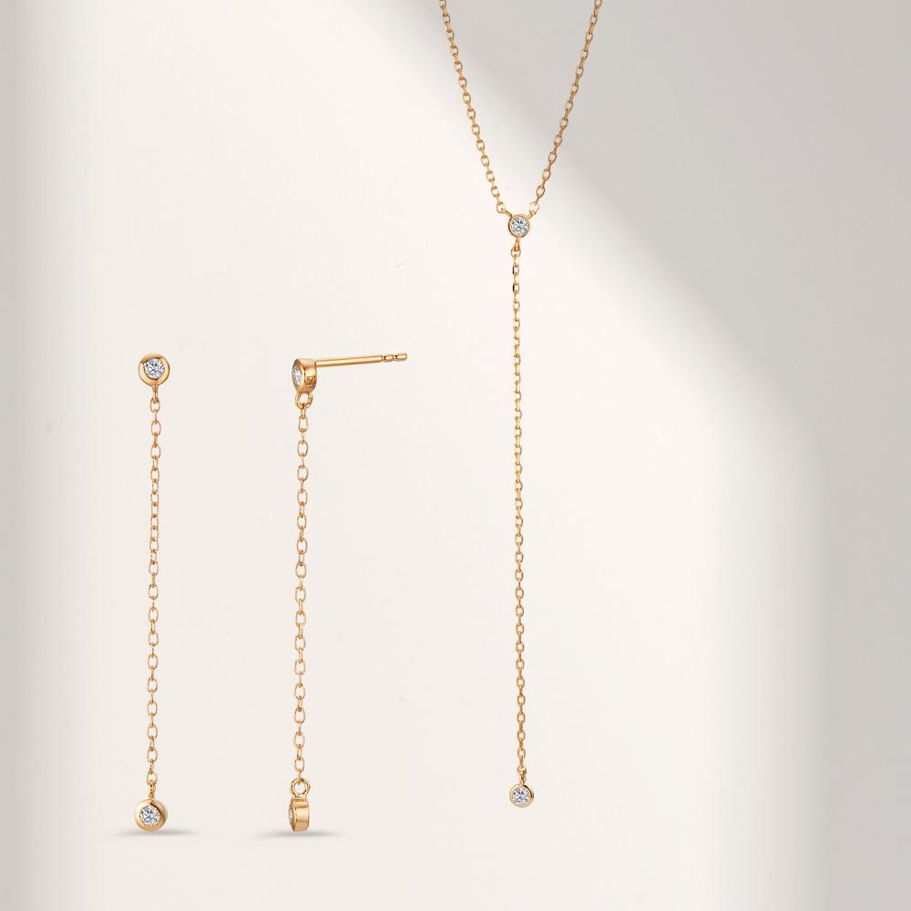 Y-Collier Bronze Zirkonia vergoldet 40-45 cm verstellbar