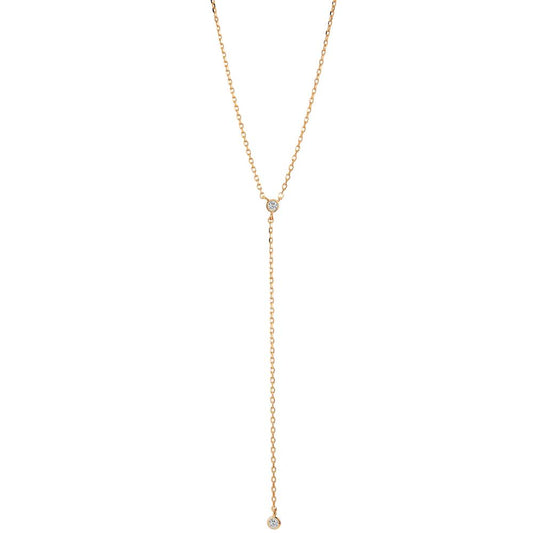 Collana Bronzo Zirconia 2 pietra dorato 40-45 cm