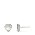 Ohrstecker 585/14 K Weissgold Perlmutt weiss Herz Ø6 mm