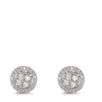 Ohrstecker 375/9 K Weissgold Zirkonia 48 Steine Ø7.5 mm