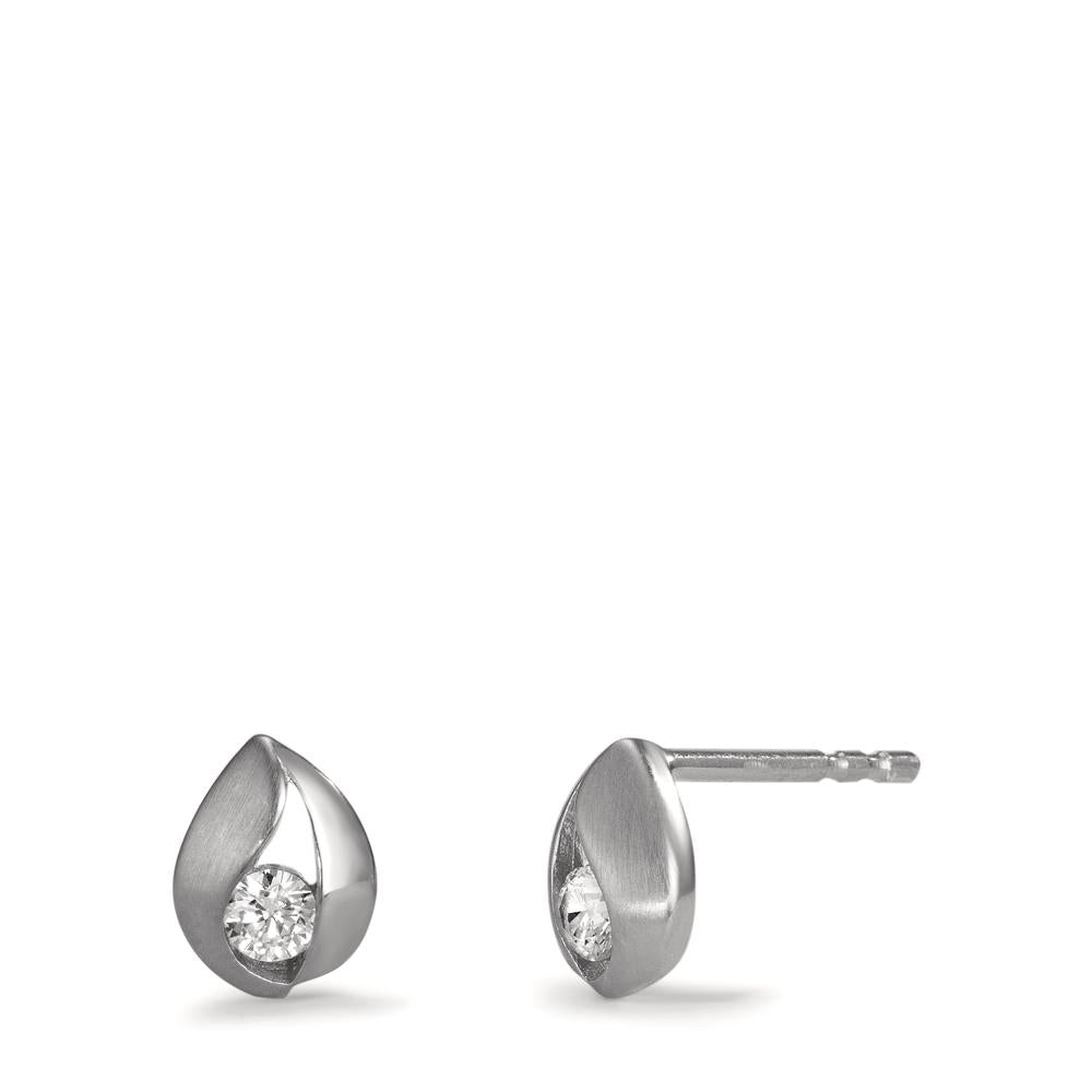 Ohrstecker 375/9 K Weissgold Zirkonia 2 Steine