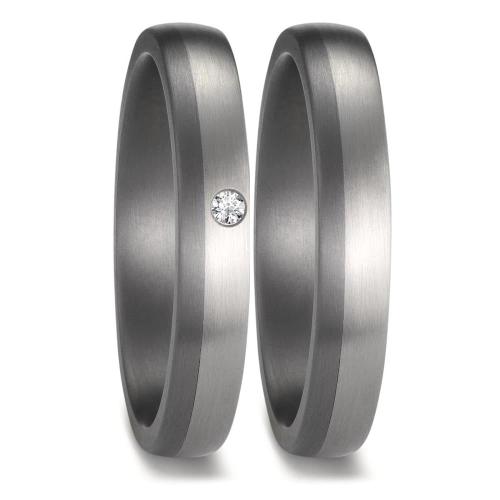 Partnerring 999 Tantal, 950 Platin Diamant 0.02 ct, w-si