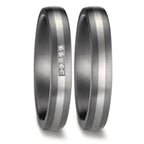 Partnerring 999 Tantal, 950 Platin Diamant 0.017 ct, 5 Steine, w-si