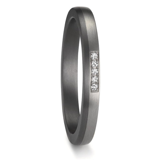 Alliance Tantale 999, Platine 950 Diamant 0.035 ct, 5 Pierres, w-si