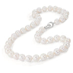 Collier Silber Süsswasserzuchtperlen weiss, 12 mm 50 cm