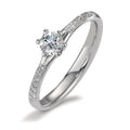 Solitär Ring 950 Platin Diamant 0.364 ct, 13 Steine, w-si, GIA