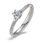 Solitär Ring 950 Platin Diamant 0.364 ct, 13 Steine, w-si, GIA