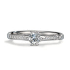 Solitär Ring 950 Platin Diamant 0.364 ct, 13 Steine, w-si, GIA