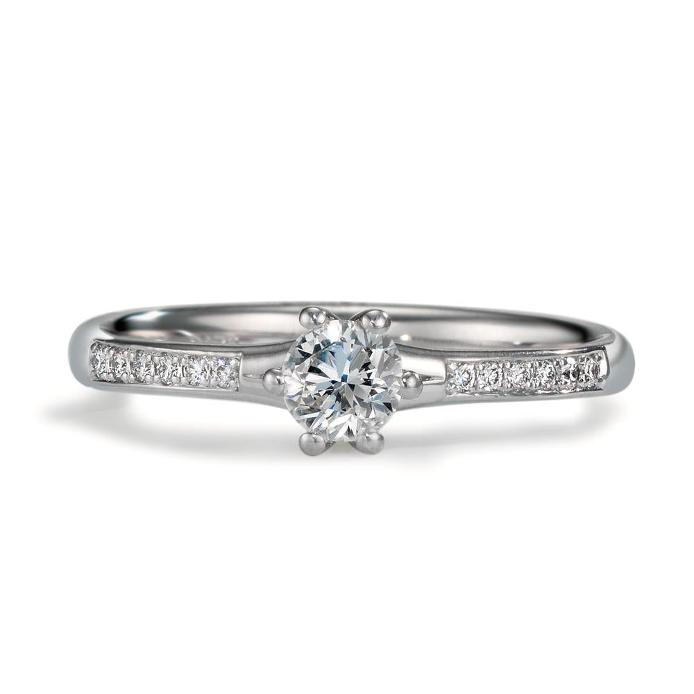 Solitär Ring 950 Platin Diamant 0.364 ct, 13 Steine, w-si, GIA