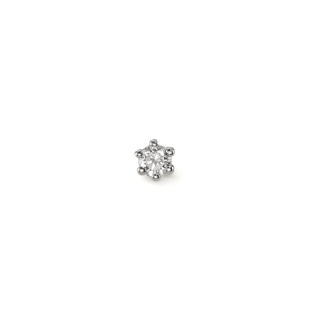 Ohrstecker 1 Stk 750/18 K Weissgold Diamant 0.04 ct, w-si Ø2.5 mm