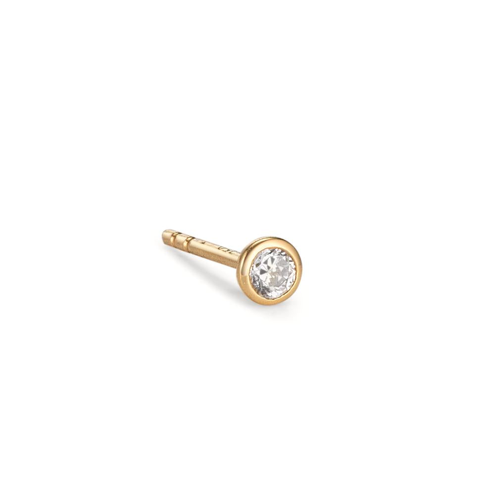 Ohrstecker 1 Stk 750/18 K Gelbgold Zirkonia Ø3 mm