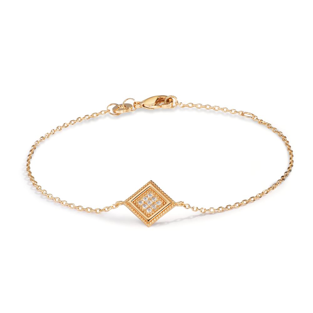 Bracciale Bronzo Zirconia 9 pietra dorato 16-18 cm