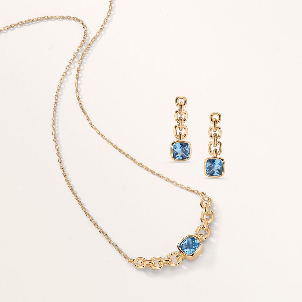 Orecchini Bronzo Zirconia 2 pietra dorato