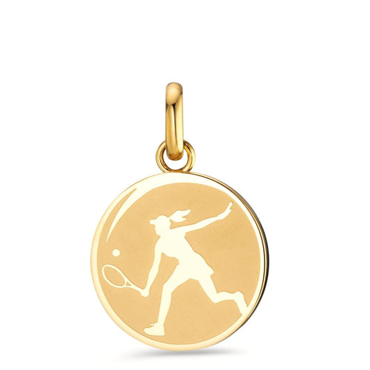 Pendentif Acier inoxydable jaune PVD Tennis Ø18 mm