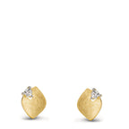 Orecchini a bottone Oro giallo 375/9K Zirconia 2 pietra