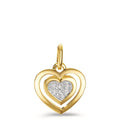 Anhänger 750/18 K Gelbgold Diamant 0.03 ct, 6 Steine, w-si Herz Ø10 mm