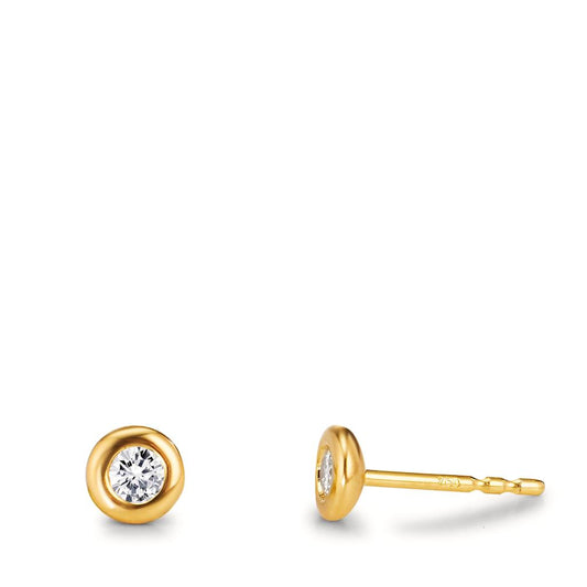 Ohrstecker 750/18 K Gelbgold Diamant 0.15 ct, 2 Steine, w-si Ø4.8 mm