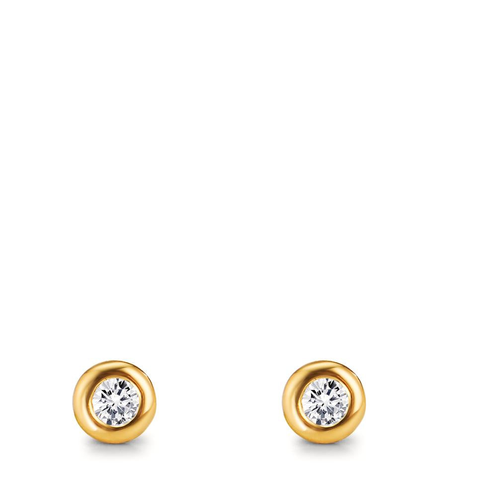 Ohrstecker 750/18 K Gelbgold Diamant 0.15 ct, 2 Steine, w-si Ø4.8 mm