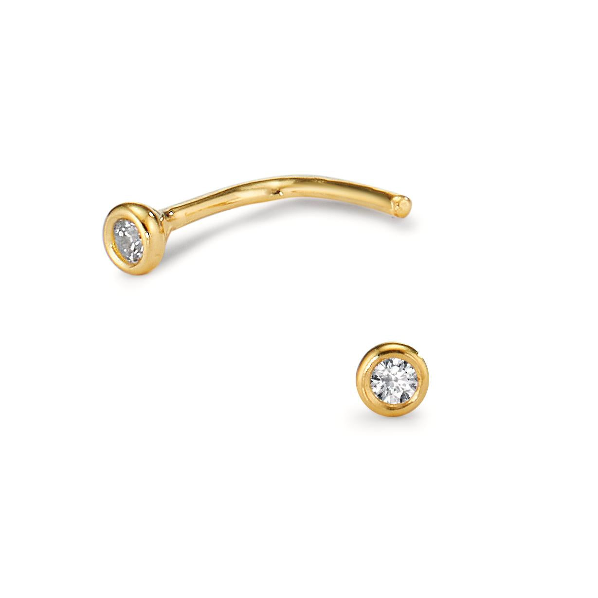 925 Echt Silber Nasenpiercing Nasenstecker Nasenring Stecker Piercing Gold Ring