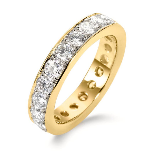 Memory Ring 750/18 K Gelbgold Diamant 2.22 ct, 21 Steine, Brillantschliff, w-si