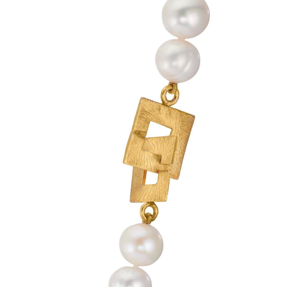 Collier Silber gelb vergoldet Süsswasserzuchtperlen 11-11.5 mm 50 cm