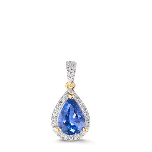 Ciondolo Oro giallo 750/18 carati Tanzanite 1.01 ct, Diamante 0.12 ct, w-si