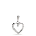 Anhänger 750/18 K Weissgold Diamant 0.05 ct, 9 Steine, w-si Herz Ø9.5 mm