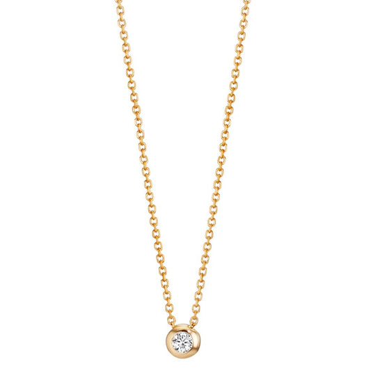 Collier 750/18 K Gelbgold Diamanten 0.03 ct, w-si 42-45 cm verstellbar