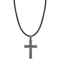 Catena con ciondolo Acciaio inossidabile, Pelle Croce 50 cm