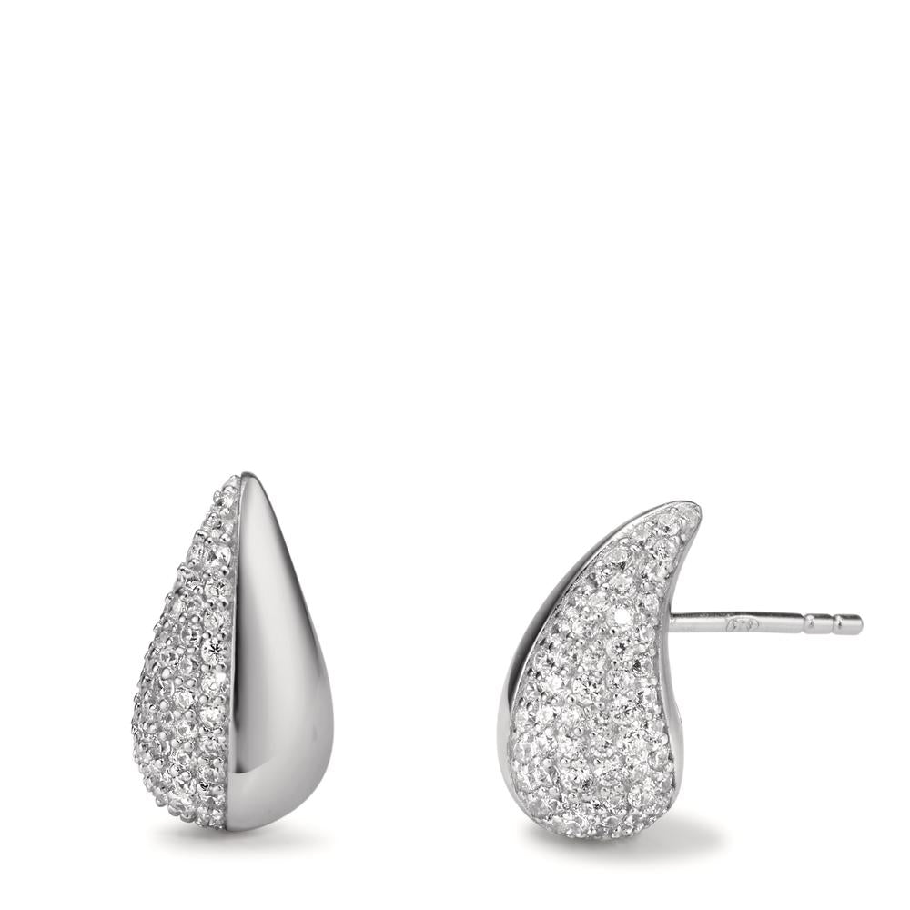 Clous d'oreilles Argent Zircone Rhodié