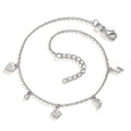 Cavigliera Argento Zirconia 4 pietra rodiato 22-25 cm