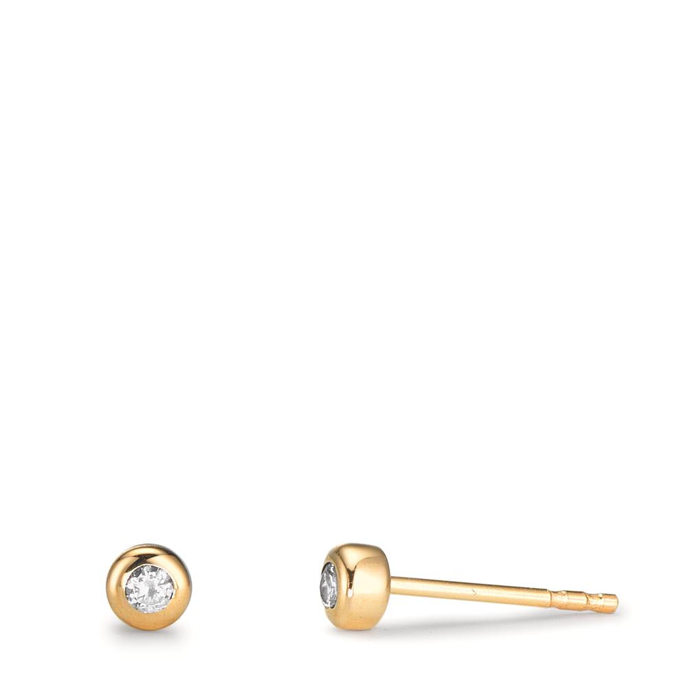 Ohrstecker 375/9 K Gelbgold Zirkonia 2 Steine Ø3.5 mm