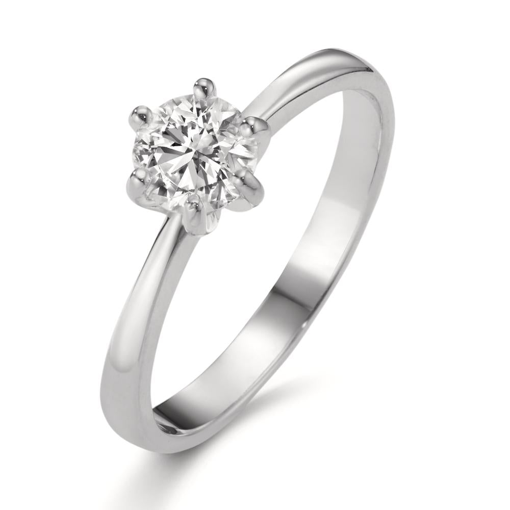 Bague solitaire Or blanc 18K Cultivé en laboratoire de diamant 0.50 ct, w-si