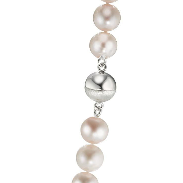 Collier Silber rhodiniert Süsswasserzuchtperlen, 8.5 mm 60 cm