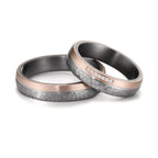 Partnerring 999 Tantal, 585/14 K Rosegold Diamant 0.025 ct, 7 Steine, w-si
