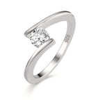 Fingerring Silber Zirkonia rhodiniert