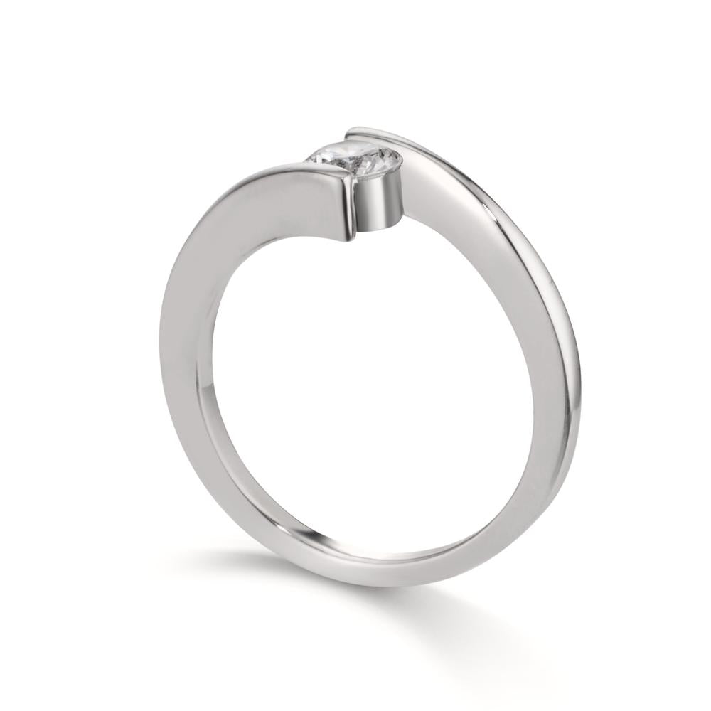 Fingerring Silber Zirkonia rhodiniert