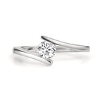 Fingerring Silber Zirkonia rhodiniert