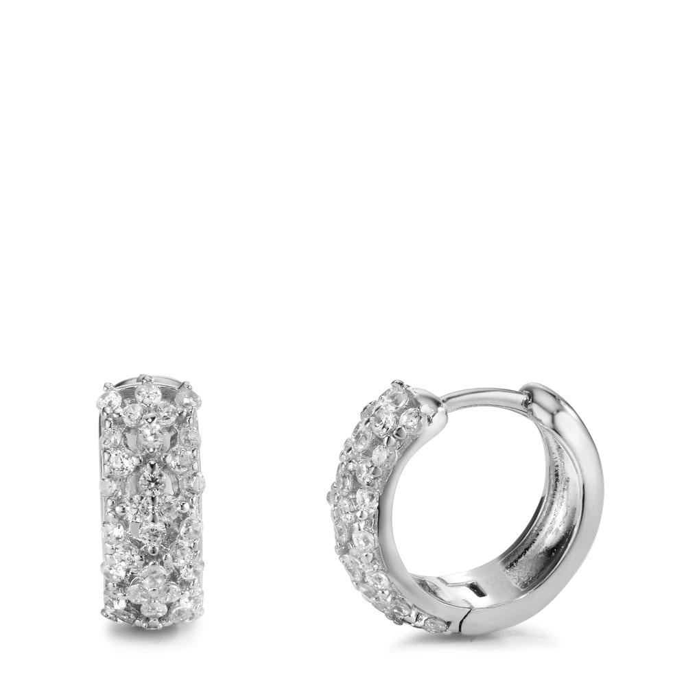 Orecchini circolari Argento Zirconia rodiato